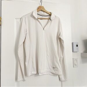 NIKE | White golf tour performance quarter zip longsleeve